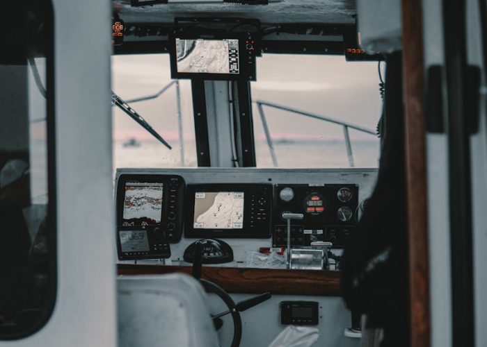 photo of boat's cockpit